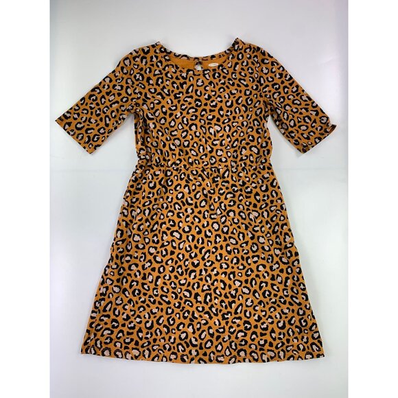 Old Navy Girl's L 10-12 Cheetah Print Knee Length Dress - Picture 1 of 3